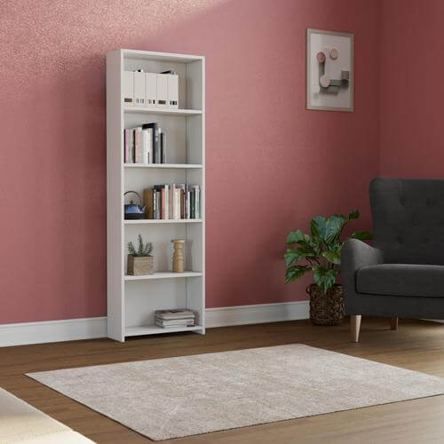 Angora Mobilya 5 Raflı Çalışma Odası Kitaplık - Görsel 4