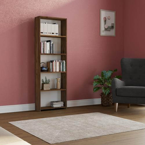 Angora Mobilya 5 Raflı Çalışma Odası Kitaplık - Görsel 9