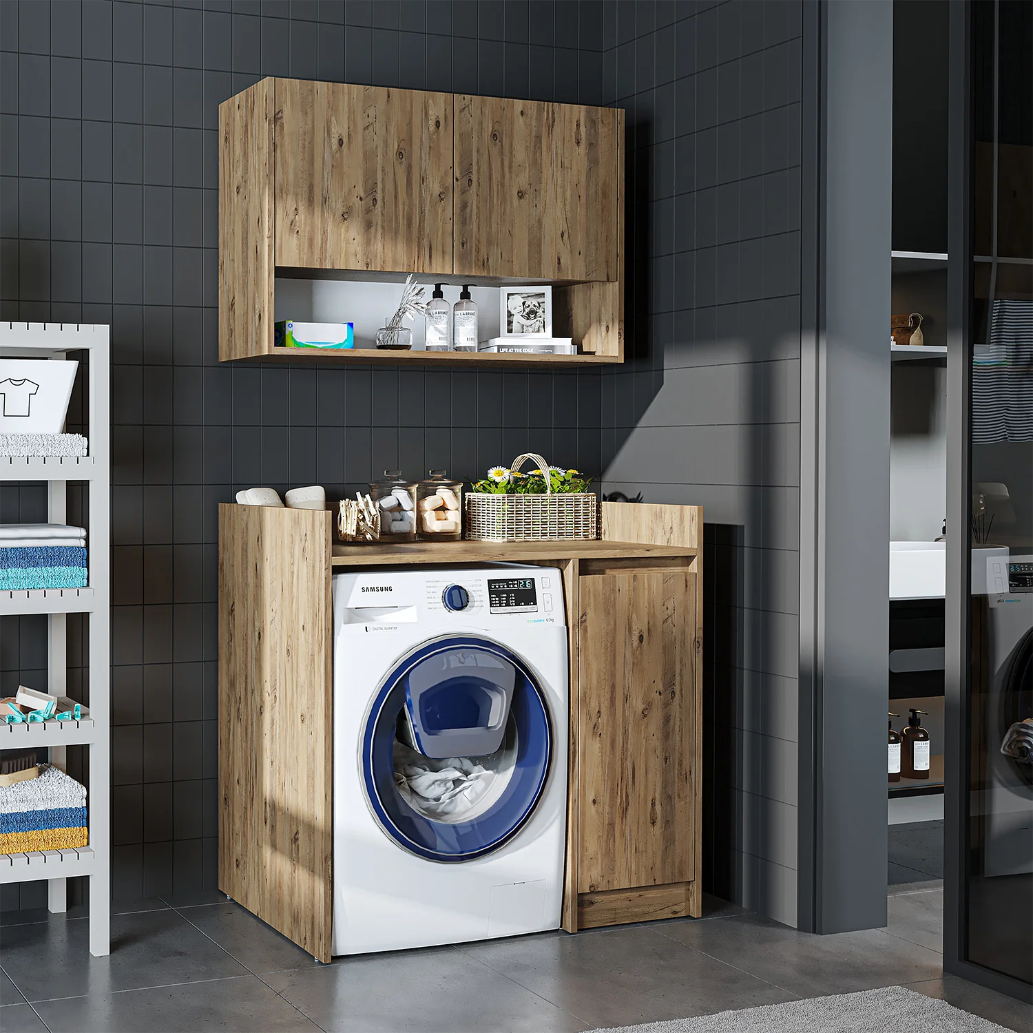 Angora Mobilya Çamaşır Makinesi Dolabı - Görsel 7