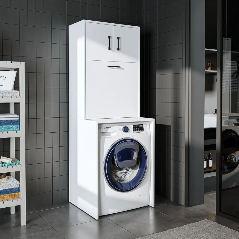 Angora Mobilya Kirli Sepetli Çamaşır Makinesi Dolabı