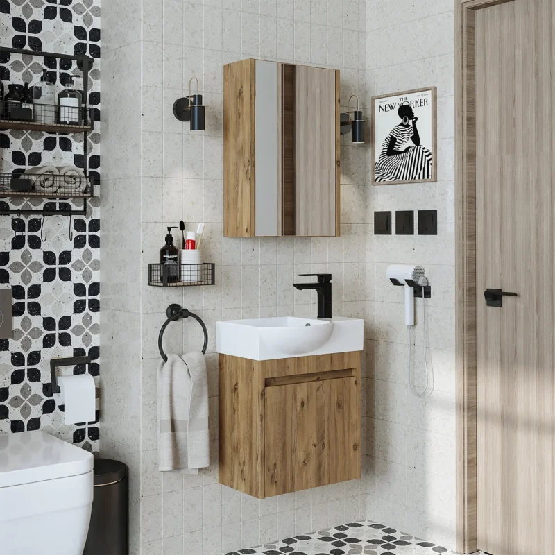 Angora Mobilya Lavabolu Banyo Dolabı