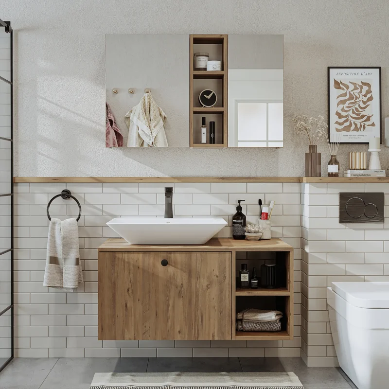 Angora Mobilya  Lavabolu Banyo Dolabı