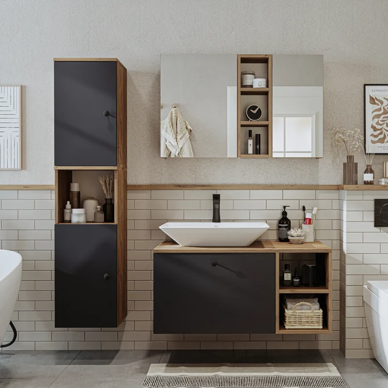 Angora Mobilya  Lavabolu Banyo Dolabı